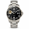 Longines HydroConquest automatic diver watch with black ceramic bezel and stainless steel bracelet