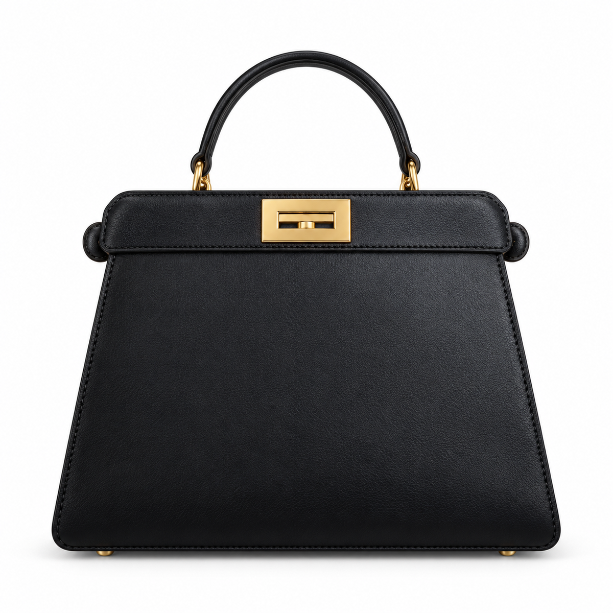 Fendi Baguette FF Logo Leather Shoulder Bag 20cm