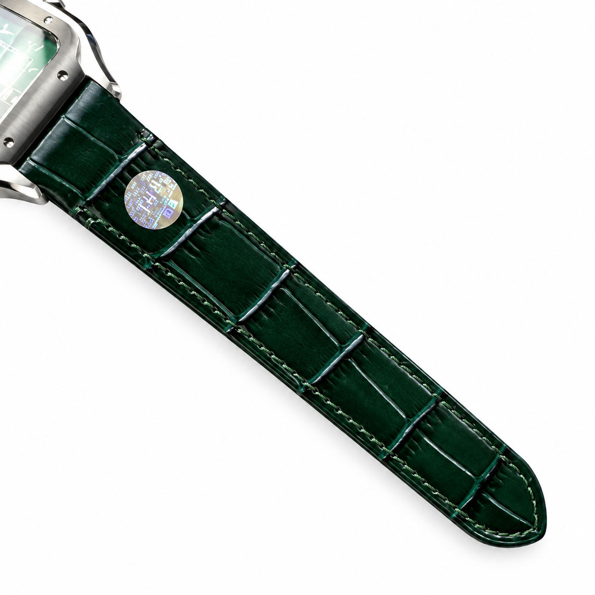 Cartier Santos Arabic Green Dial Steel Automatic Green Strap Watch – KDY