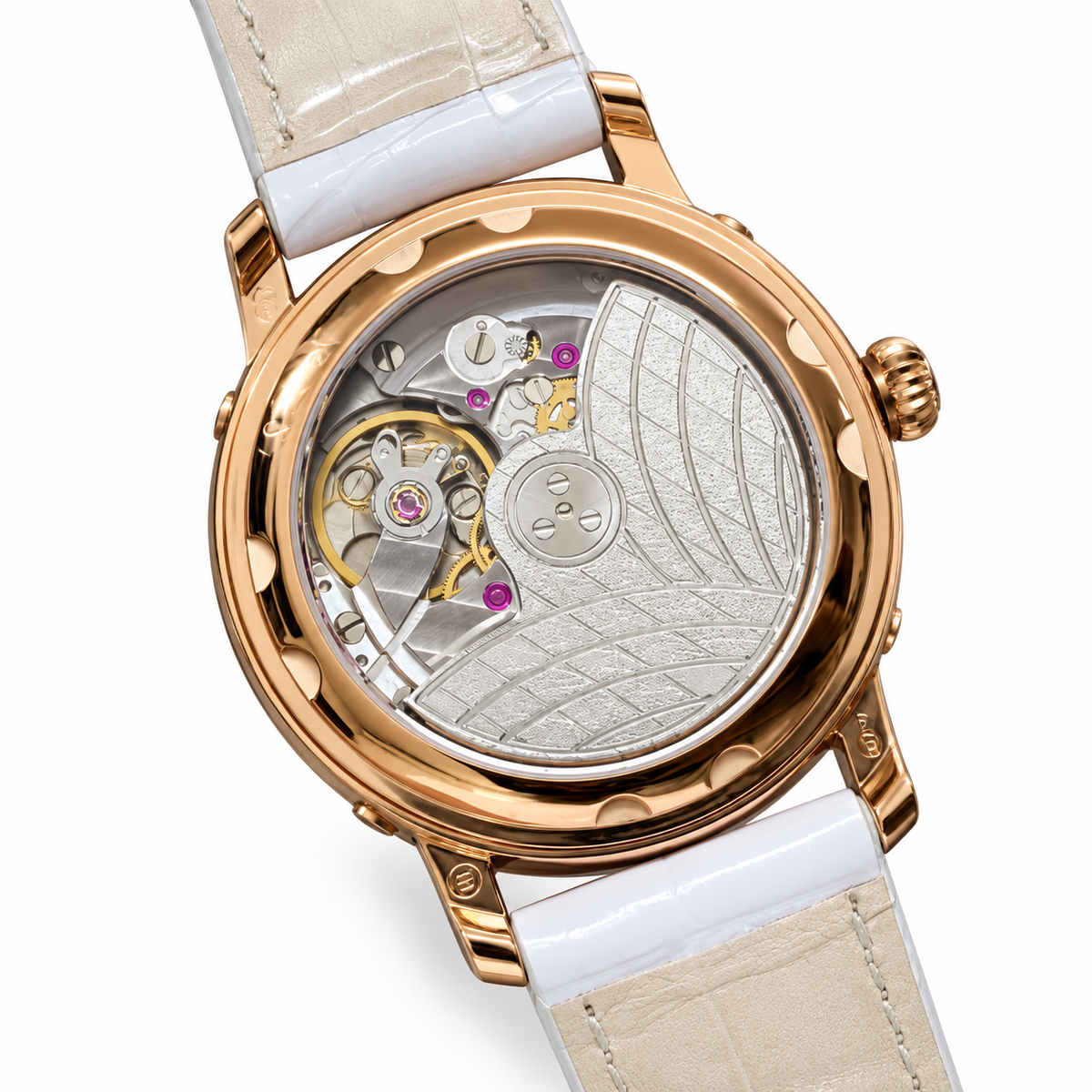 Blancpain Villeret Moonphase Full Calendar Rose Gold Diamond Bezel Ladies Watch