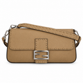 Fendi FF Shoulder Bag – Jacquard Canvas & Leather Trim, Flap Closure, 26cm