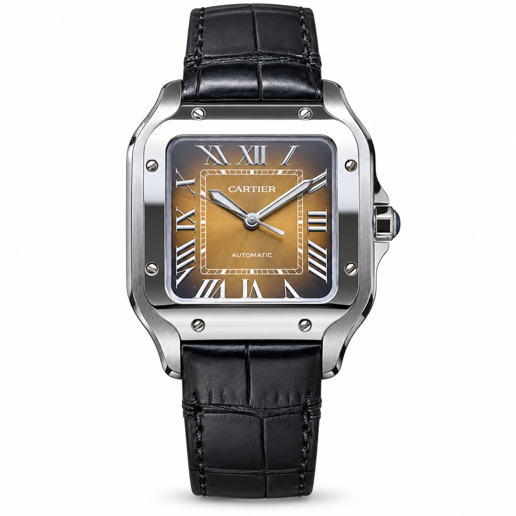 Cartier Santos Large Steel Smoked Brown Gradient Dial Automatic Watch – KDY