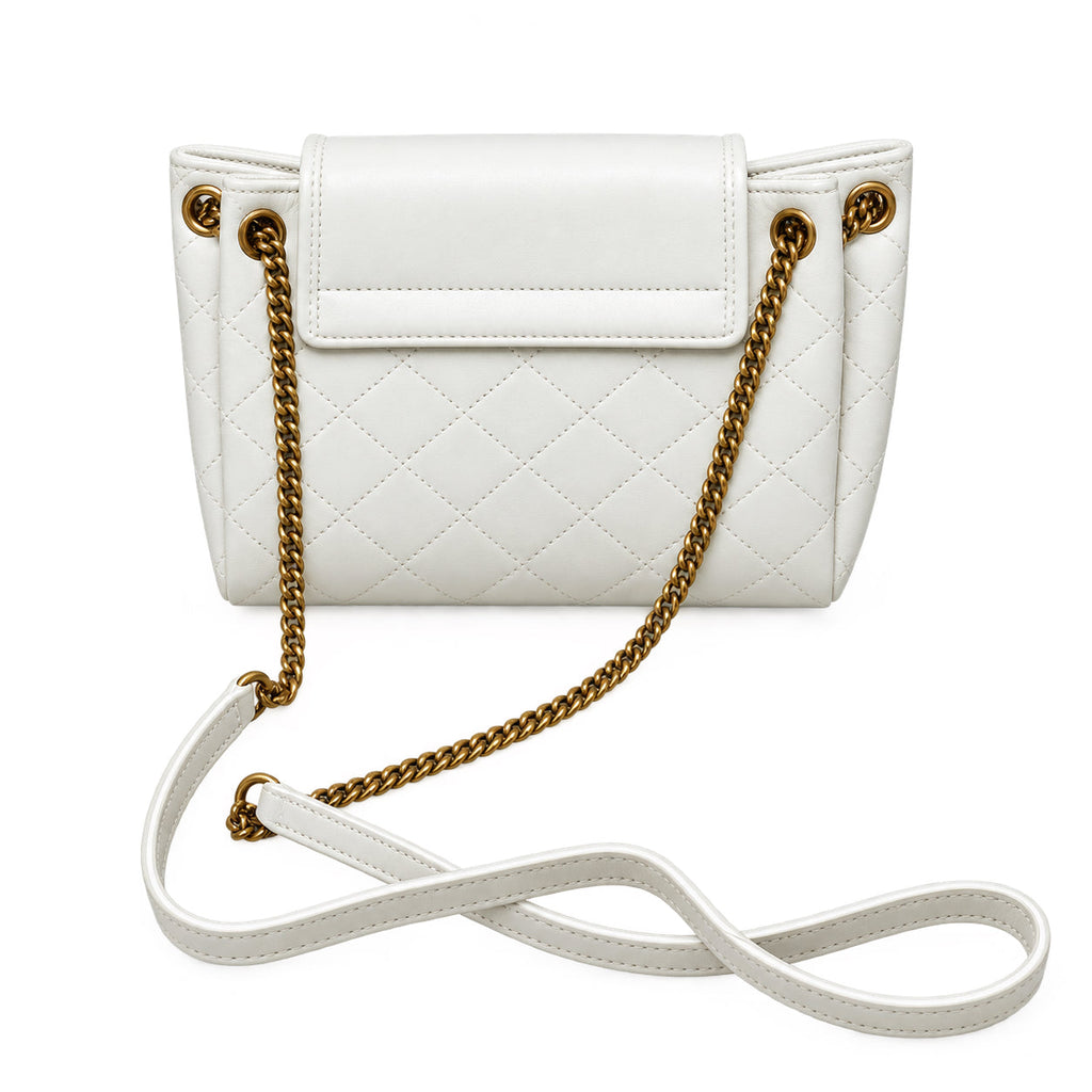 Saint Laurent Nolita Quilted Chain Bag in White