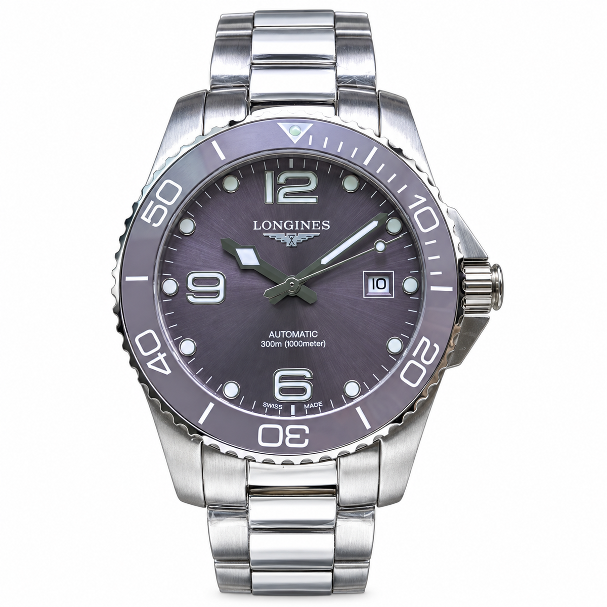 Longines HydroConquest Grey Dial Ceramic Bezel Steel Dive Watch