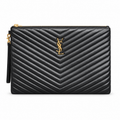 Saint Laurent Monogram Quilted Clutch – Black