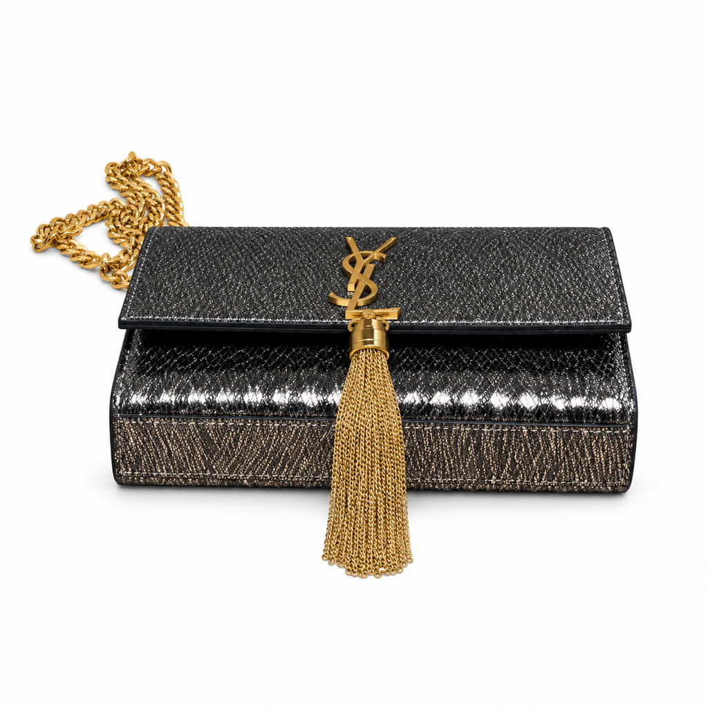Saint Laurent Kate Small Tassel Bag – Metallic