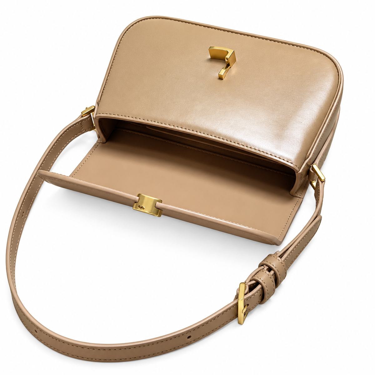 Saint Laurent Solferino Bag – Beige Leather