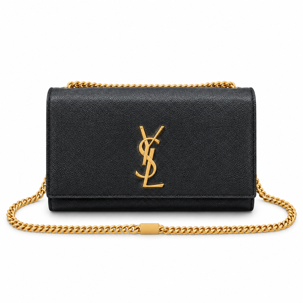 Saint Laurent YSL Kate Small Chain Bag – Black Leather