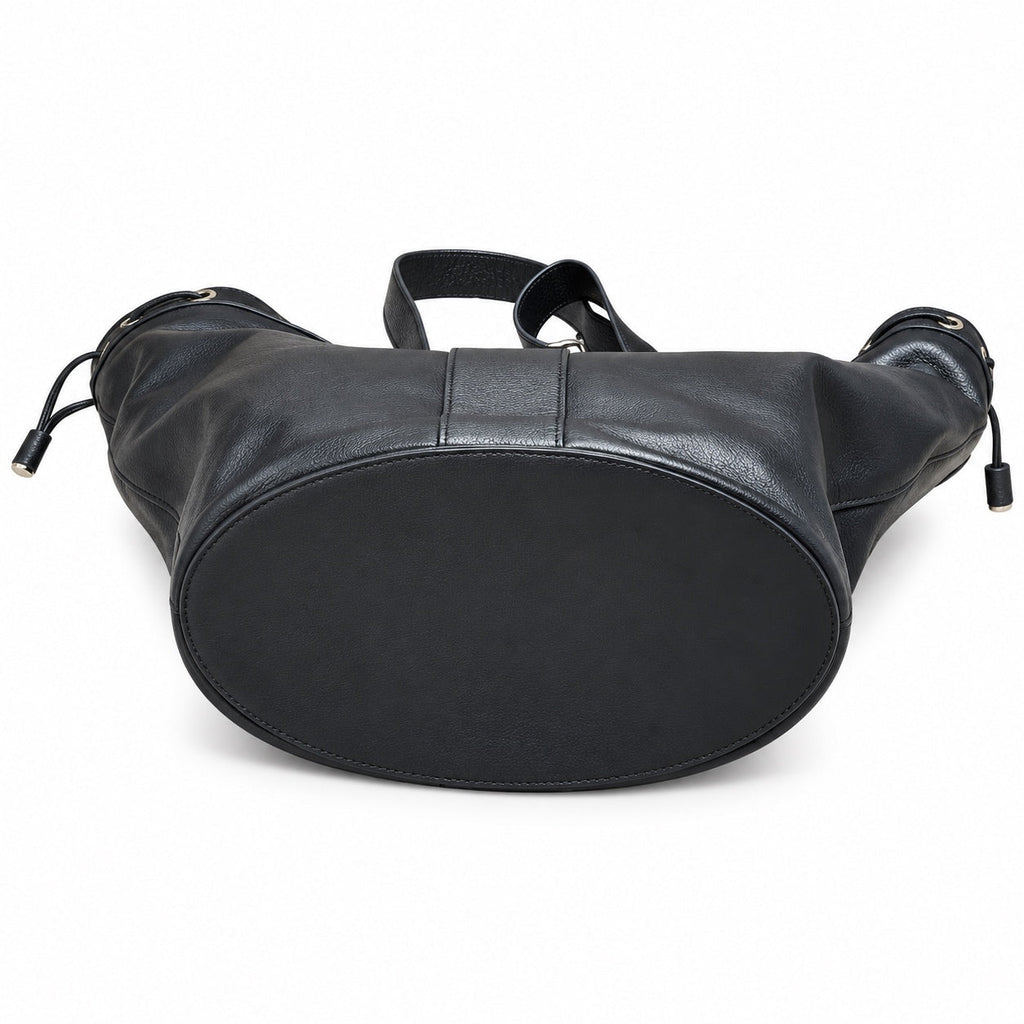YSL Yslide Tote Bag – Black Leather