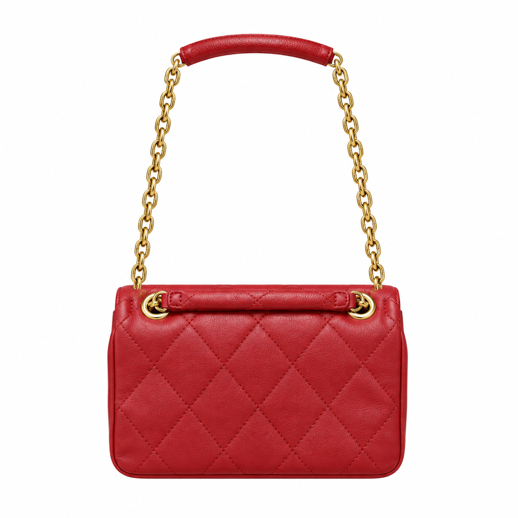Burberry Crimson Elegance Quilted Chain Bag