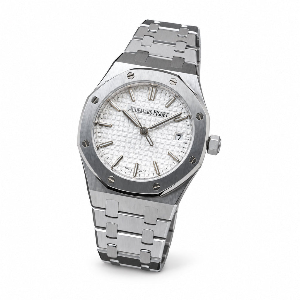 Audemars Piguet Royal Oak Lady Selfwinding 34mm – White Grande Tapisserie Steel Bracelet