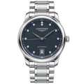 Longines Master Collection slate grey dial 11 diamond hour markers large date stainless steel bracelet automatic watch