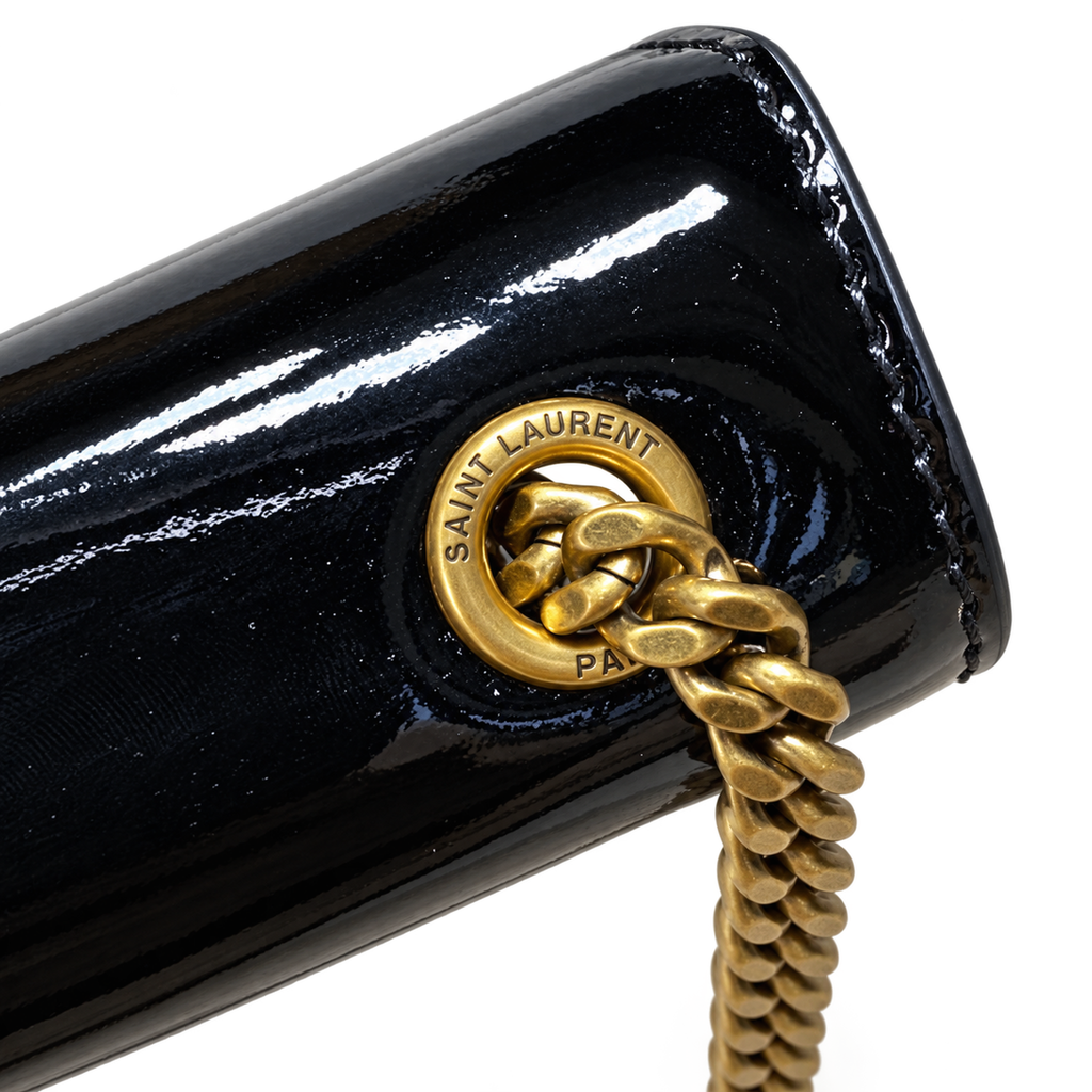 YSL Kate Chain Bag – Black Patent Leather