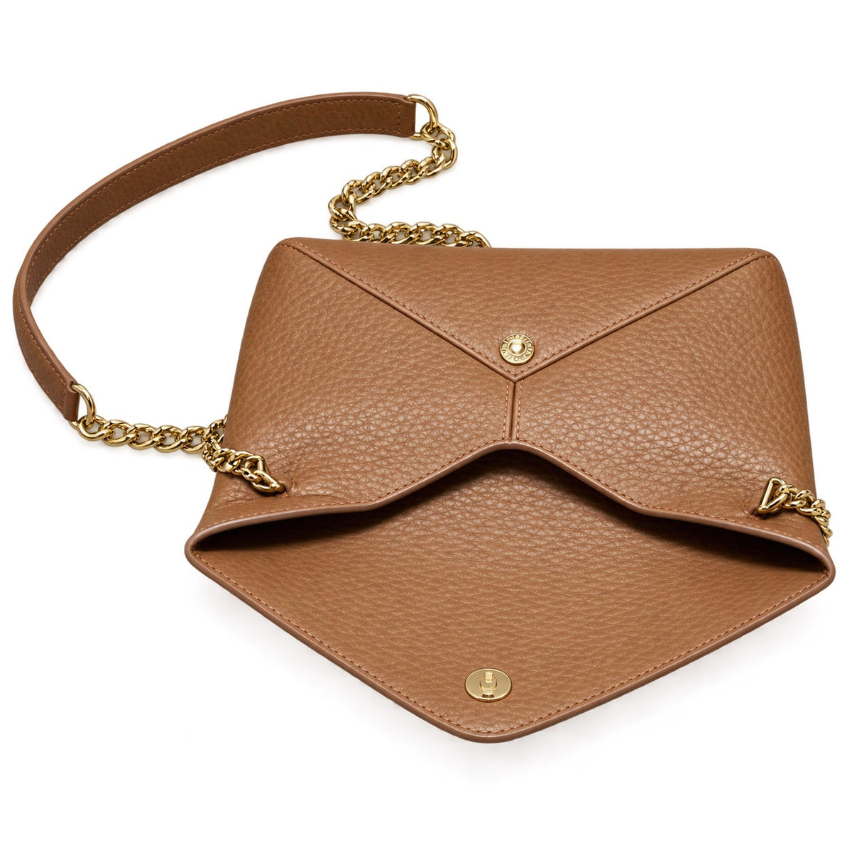 YSL Saint Laurent Gaby Envelope Bag in Tan Grained Leather