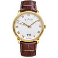 Blancpain Villeret Large Date Yellow Gold Brown Alligator Dress Watch