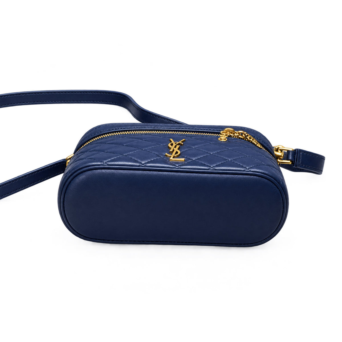 YSL Gaby Vanity Bag – Navy Blue Quilted Leather