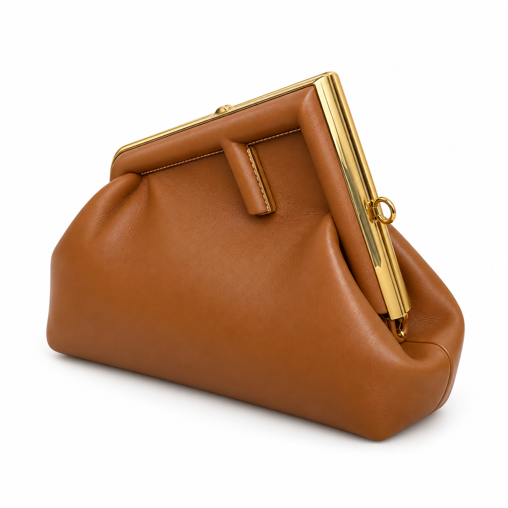 Fendi Classic FF Logo Leather Shoulder Bag 9.5x26x18cm