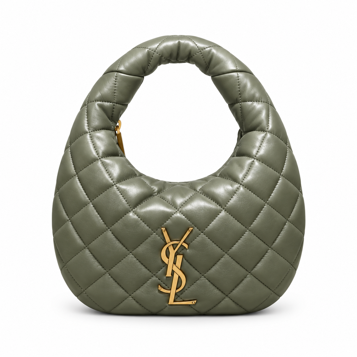 YSL Saint Laurent Quilted Leather Hobo Bag