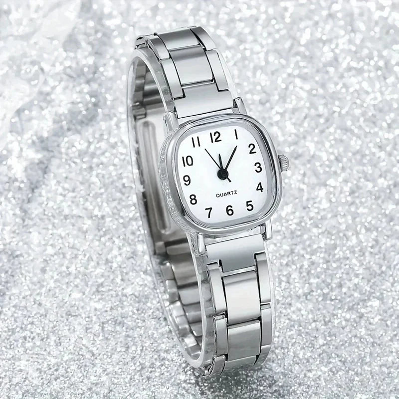 Women's Square Starry Sky Watch – Rose Gold Crystal Steel Bracelet