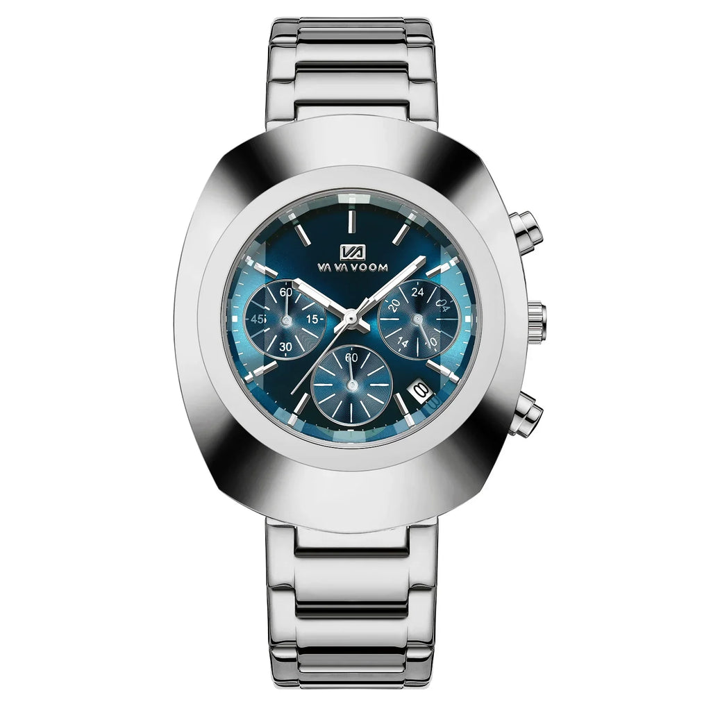 Men's Full Gold Chronograph Watch – Gold Dial Steel Bracelet