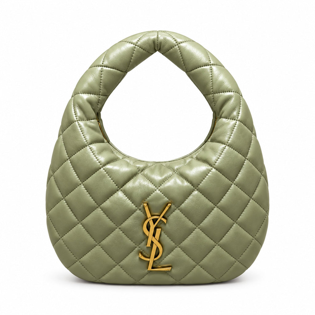 Saint Laurent Baby ICARE Quilted Hobo Bag in Sage Green