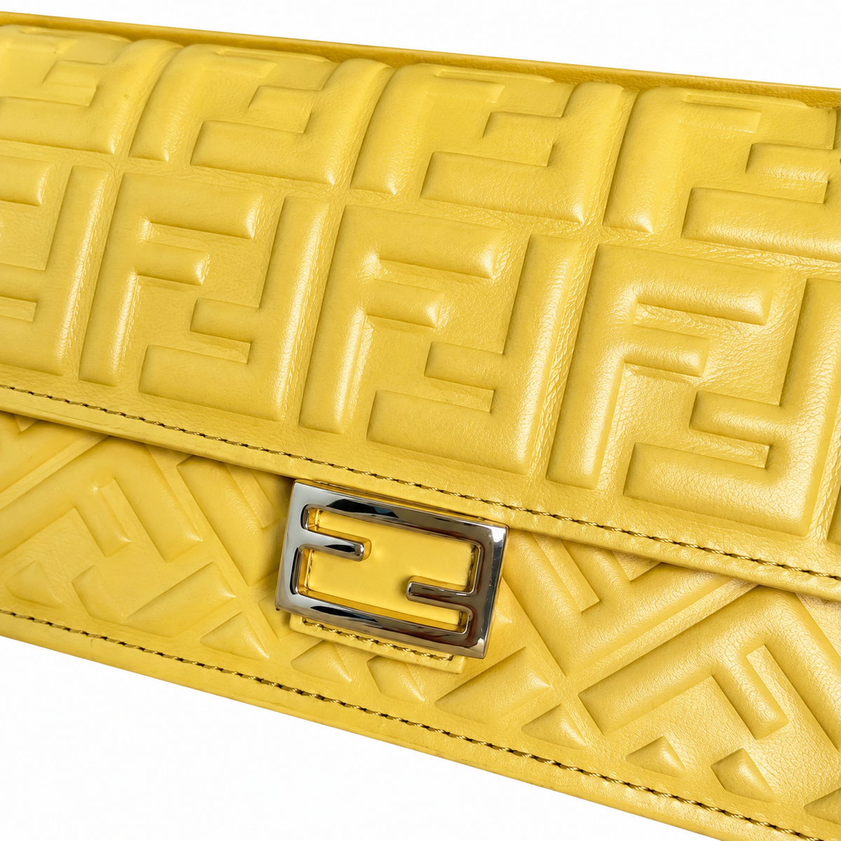 Fendi FF Small Shoulder Bag – Jacquard Canvas & Leather Trim, Flap Closure, 21cm